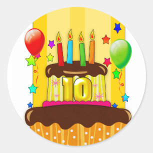 stickers fête 10e anniversaire - 10e anniversaire 