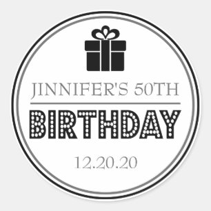 Stickers Fête Anniversaire (Noir / Gris)