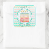 Stickers fête d'anniversaire corail et gâteau Turq (Sac)