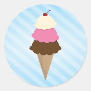 Stickers fête d'anniversaire de la crème glacée