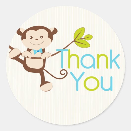 Stickers fête d'anniversaire de singe moderne mign (Devant)
