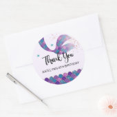 Stickers fête d'anniversaire de sirène violet et T (Enveloppe)