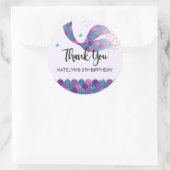 Stickers fête d'anniversaire de sirène violet et T (Sac)