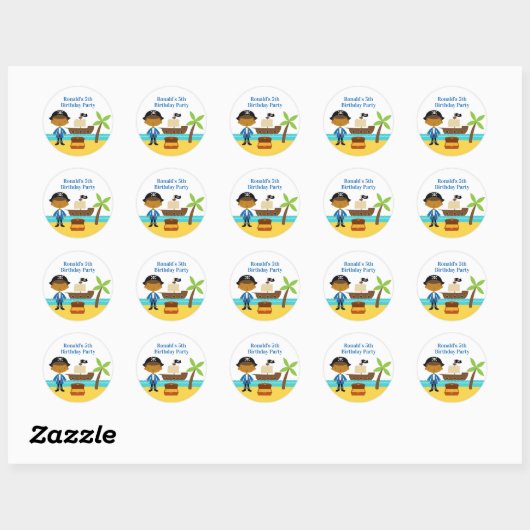 Stickers fête d'anniversaire Pirate (Feuille)