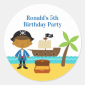 Stickers fête d'anniversaire Pirate (Devant)