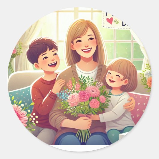 Stickers fête de la mère heureuse (Devant)