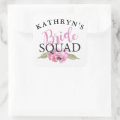 Stickers Fête des mariées Bride Squad Rose floral (Sac)