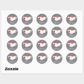 Stickers Fête des mariées de monogramme de corail (Feuille)