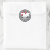Stickers Fête des mariées de monogramme de corail (Sac)