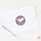 Stickers Fête des mariées de monogramme de corail (Enveloppe)