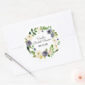 Stickers Fête des mariées Favoriser Floral Blue (Enveloppe)