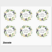 Stickers Fête des mariées Favoriser Floral Blue (Feuille)