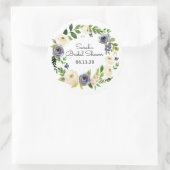 Stickers Fête des mariées Favoriser Floral Blue (Sac)