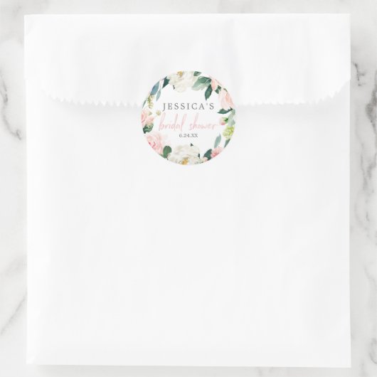 Stickers Fête des mariées florale Airy Blush Favor (Sac)