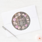 Stickers Fête des mariées florale rustique (Enveloppe)