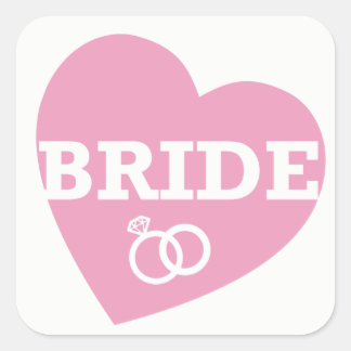 Stickers Fête des mariées mariée Coeur ROSE