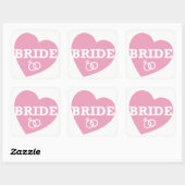 Stickers Fête des mariées mariée Coeur ROSE (Feuille)