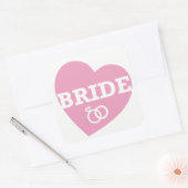 Stickers Fête des mariées mariée Coeur ROSE (Enveloppe)
