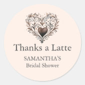 Stickers Fête des mariées Merci Coeur Latte (Devant)