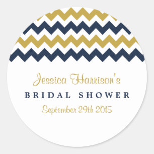 Stickers Fête des mariées moderne Marine & Gold Ch