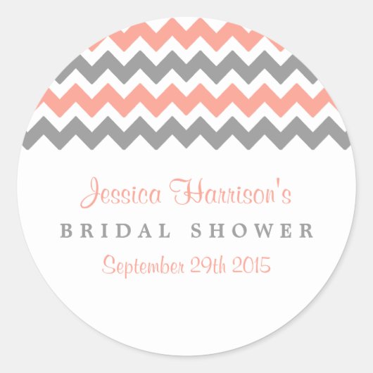 Stickers Fête des mariées moderne rose et gris (Devant)