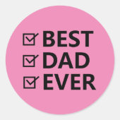 Stickers Fête des pères rose joyeuse (Devant)