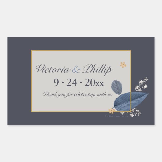 Stickers Feuille bleu (Devant)