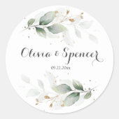 Stickers Feuille de mariage botanique vert (Devant)