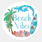 Stickers Feuille de Vibes de plage (Devant)