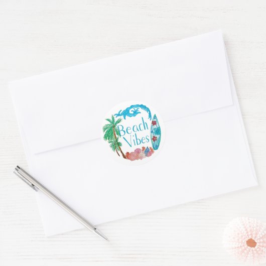 Stickers Feuille de Vibes de plage (Enveloppe)