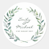 Stickers Feuille Olive Rustique Personnalisé (Devant)