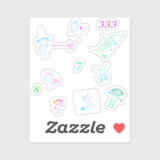 Stickers Figure Sorcière mignonne pour Iphone (Feuille)