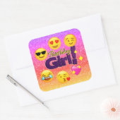 Stickers fille d'anniversaire Ombre Parties scinti (Enveloppe)