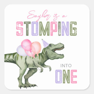 Stickers Fille Dino Premier anniversaire