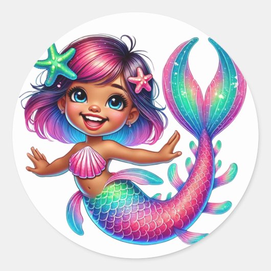 Stickers Fille Sirène (Devant)