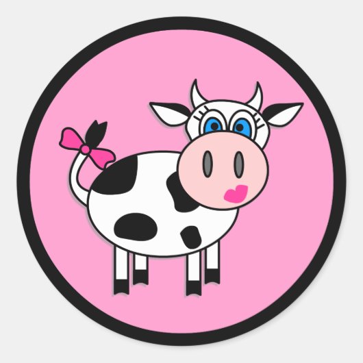 Stickers Fille Vache Joyeux (Devant)