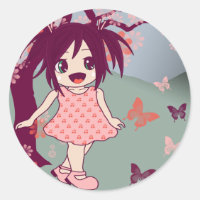 Stickers filles Kawaii Japonais Chibi Anime Manga
