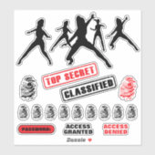 Stickers Filles Spy Party (Feuille)