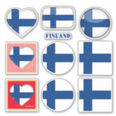 stickers Finlande & Drapeau finlandais, Coeur /spo (Devant)
