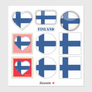 stickers Finlande & Drapeau finlandais, Coeur /spo