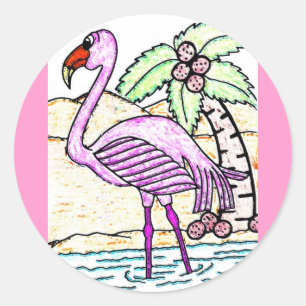 Stickers Flamant rose