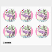 Stickers Flamant rose (Feuille)