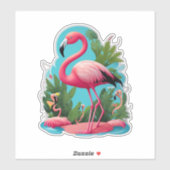 Stickers Flamant rose Ajoutez une touche de rose à (Feuille)