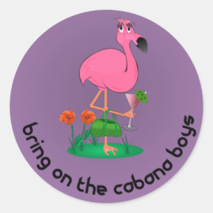 Stickers Flamant rose Bachelorette/Cabana Boys