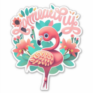 Stickers Flamant rose De Plaisir Qui Apportent Joy
