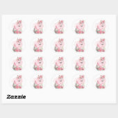 Stickers Flamant rose floral (Feuille)