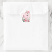 Stickers Flamant rose floral (Sac)