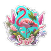 Stickers Flamant rose pour égayer votre journée (Devant)