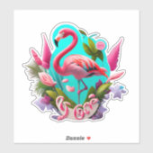 Stickers Flamant rose pour égayer votre journée (Feuille)