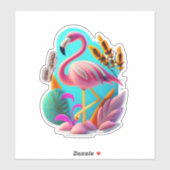 Stickers Flamant rose pour ordinateur portable et  (Feuille)